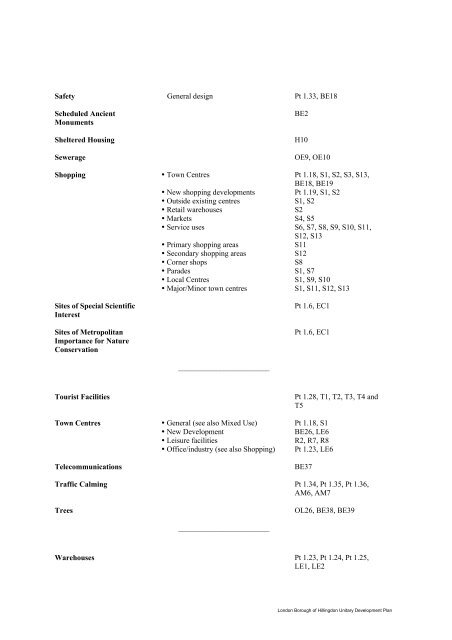 HILLINGDON UNITARY DEVELOPMENT PLAN - London Borough ...