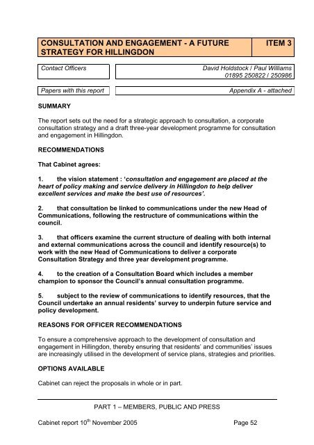 Report - London Borough of Hillingdon