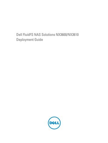 Dell FluidFS NAS Solutions NX3600/NX3610 Deployment Guide
