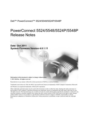 PowerConnect 5500 Version 4.0.0.X Release notes - Dell