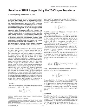 Rotation of NMR images using the 2D chirp-z transform