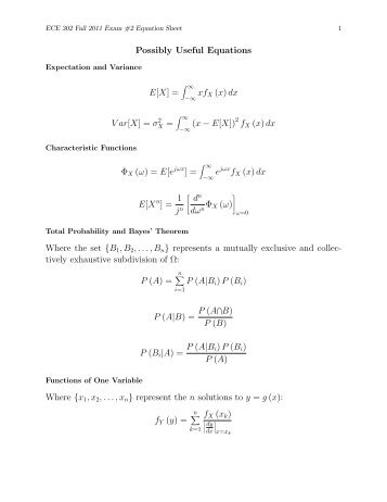 Equation Sheet