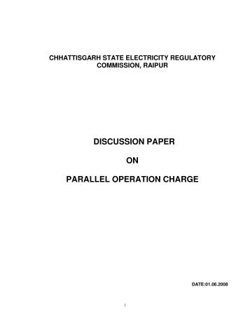 discussion paper on parallel operation charge - Infraline