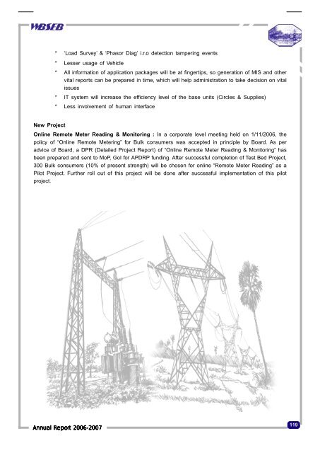 Next part of the power scenario of the WBSEB comprises - Infraline