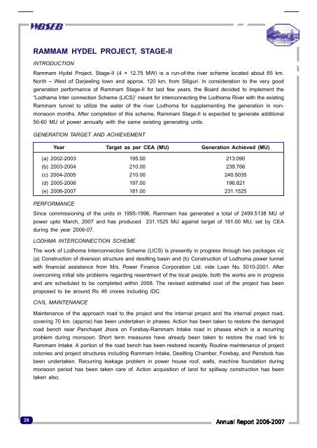 Next part of the power scenario of the WBSEB comprises - Infraline