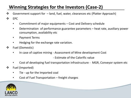 Presentation on Case I & Case II Bidding Projects ... - Infraline