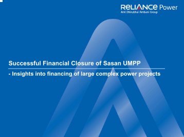 Project Financing of Sasan UMPP - Infraline