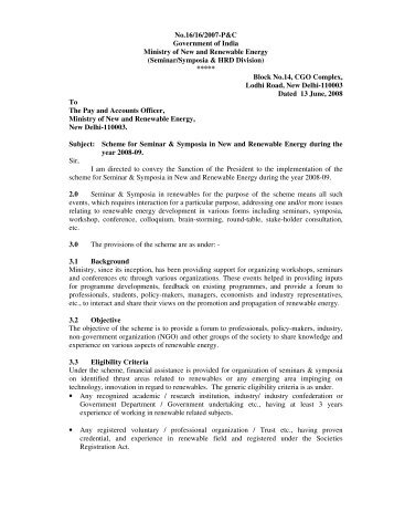 No.16/16/2007-P&C Government of India Ministry of New and ...