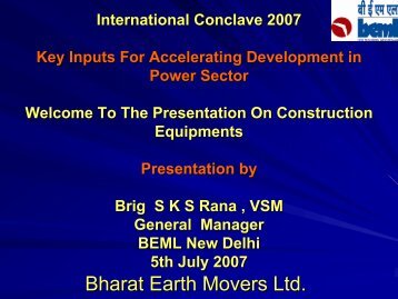 Bharat Earth Movers Ltd. - Infraline