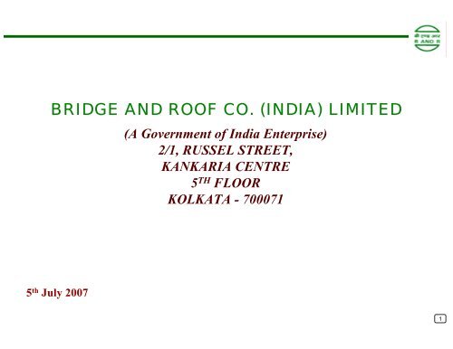 BRIDGE AND ROOF CO. (INDIA) LIMITED - Infraline