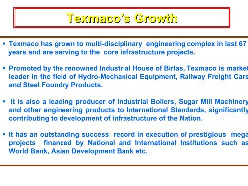 TEXMACO LIMITED - Infraline