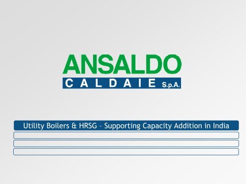 Utility Boilers & HRSG â Supporting Capacity Addition in ... - Infraline