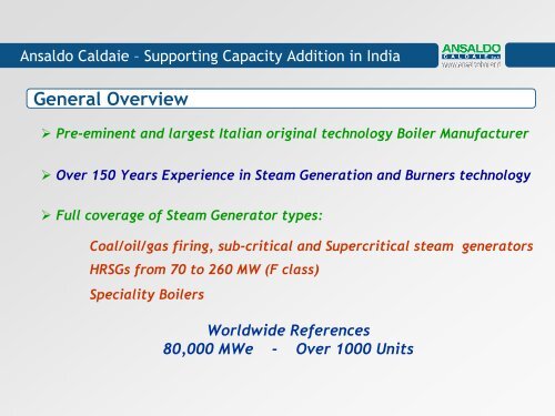 Utility Boilers & HRSG â Supporting Capacity Addition in ... - Infraline