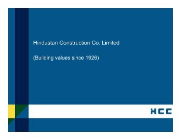 Hindustan Construction Co. Limited - Infraline