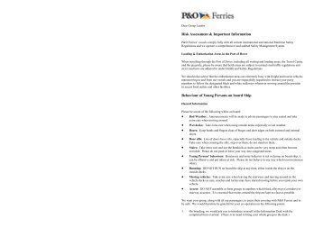 Risk Assessment & Important Information Behaviour of ... - P&O Ferries