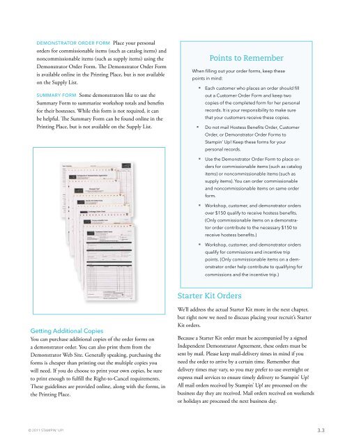 Demonstrator Manual - Stampin' Up!