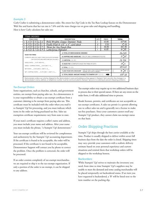 Demonstrator Manual - Stampin' Up!