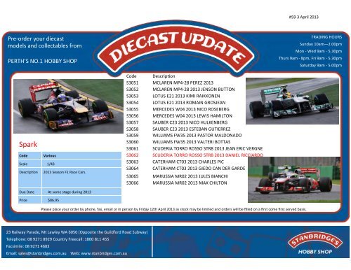 Pre-order your diecast models and collectables from ... - Stanbridges