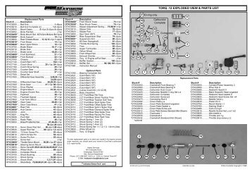 TORQ .12 EXPLODED VIEW & PARTS LIST - Hobbico