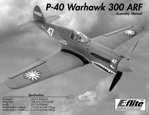 P-40 Warhawk 300 ARF - Stanbridges Hobby Shop