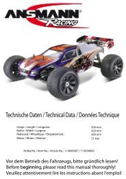 Technische Daten / Technical Data / DonnÃ©es Technique - RC-Toy