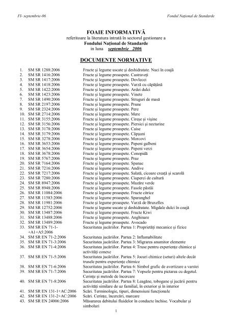 FOAIE INFORMATIVÄ‚ DOCUMENTE NORMATIVE