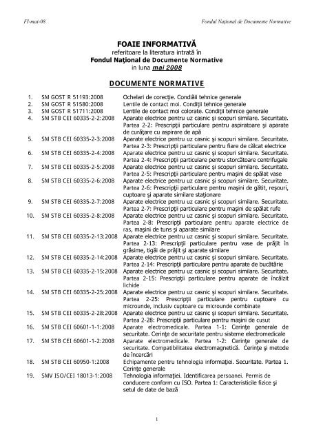 FOAIE INFORMATIVÄ‚ DOCUMENTE NORMATIVE