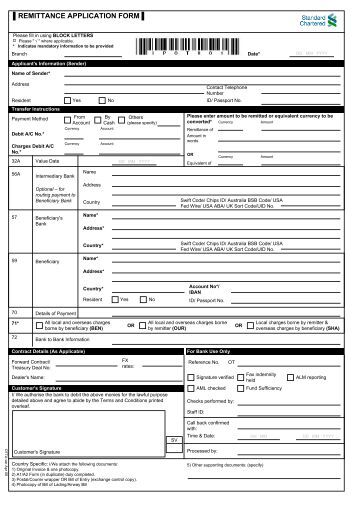 Standard bank forex payment form