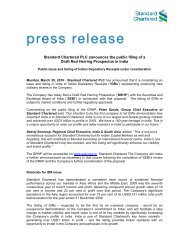 Standard Chartered PLC announces the public filing of a Draft Red . 