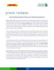 Standard Chartered Bank & DHL launch 'Doorstep Trade Service'