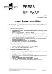 Interim Announcement 2004 - Standard Life