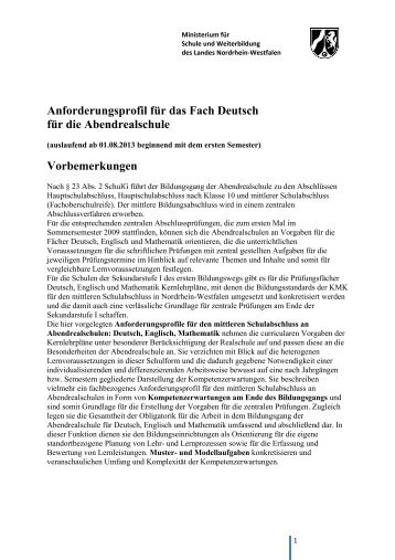 Anforderungsprofile Deutsch (auslaufend) samt Muster