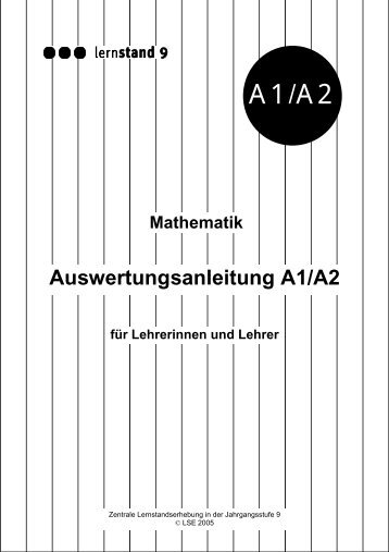 Auswertungsanleitung A1/A2 - Standardsicherung NRW