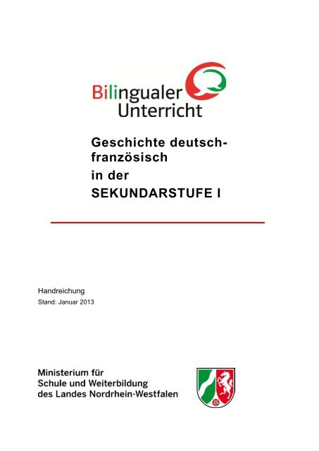 Handreichung Geschichte deutsch-franzÃ¶sisch in der Sekundarstufe I