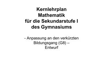 Kernlehrplan Mathematik - Standardsicherung NRW