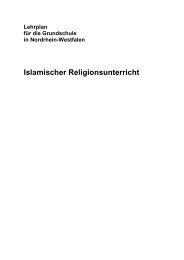 Lehrplan Islamischer Religionsunterricht - Standardsicherung NRW