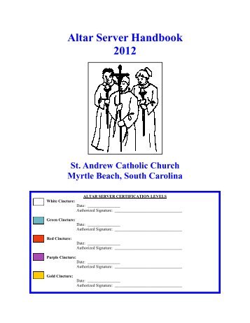 Altar Server Handbook SA - St. Andrew Catholic Church