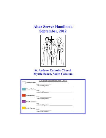 Altar Server Handbook SA - Sept 2012 - St. Andrew Catholic Church