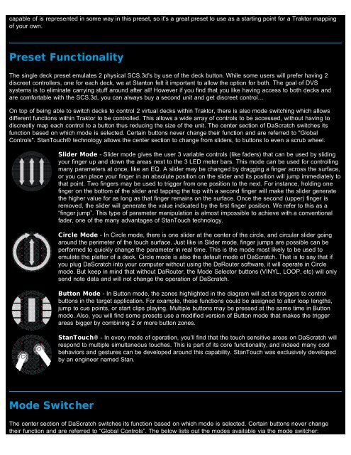 Traktor Single SCS.3d Preset Explanation - Stanton