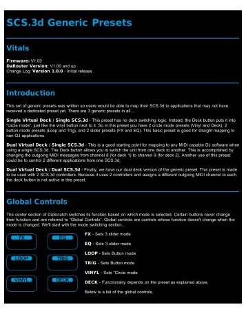 SCS.3d Generic Presets Guide - Stanton