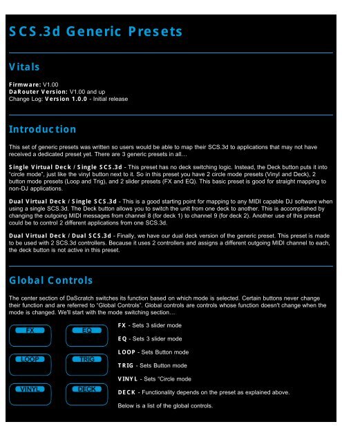 SCS.3d Generic Presets Guide - Stanton