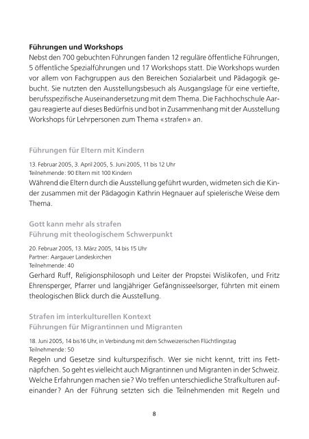 Jahresbericht STAPFERHAUS LENZBURG