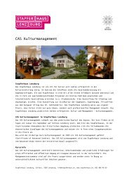 Kursinformation CAS Kulturmanagement Nov08 - Stapferhaus ...