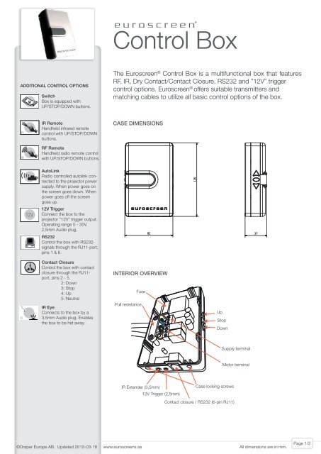 Control Box - Draper Group Ltd