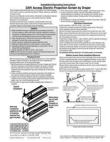 220V Access Electric Projection Screen by Draper - Draper Group Ltd