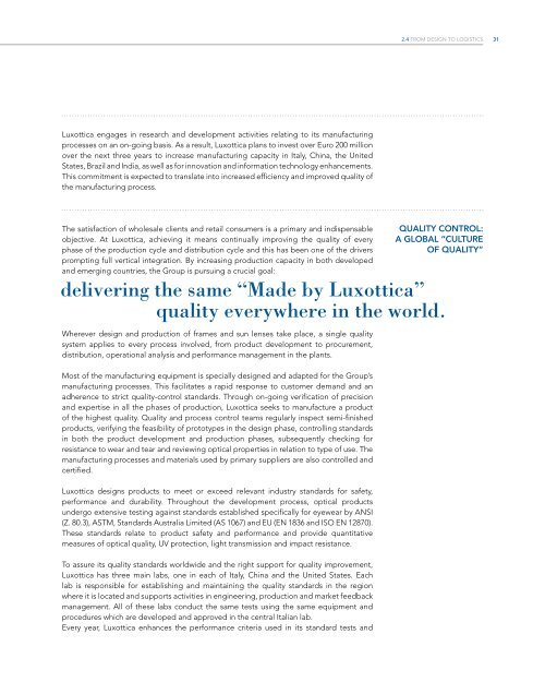 Annual Review 2012 - Luxottica