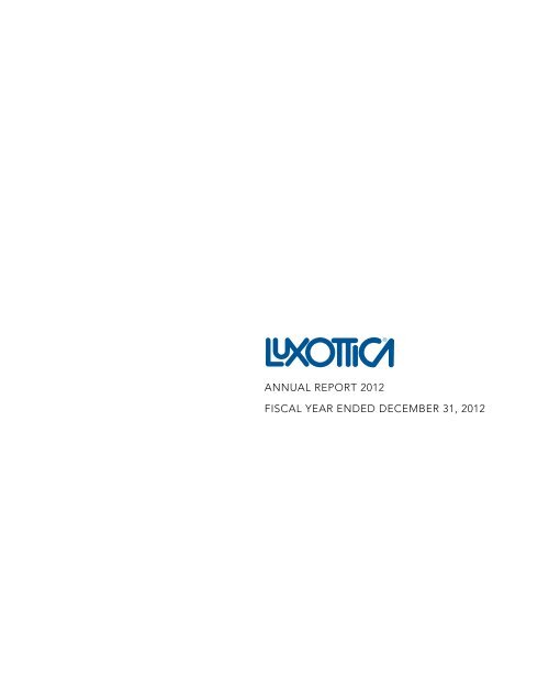 Annual Review 2012 - Luxottica