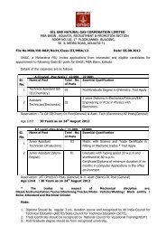 Recruitment of candidates for Class-III posts at ONGC, MBA Basin ...