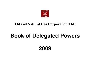 Book of Delegated Powers 2009 - ONGC