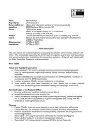 Job Description and Person Specification - Student Action for ...